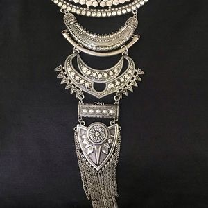 Pewter and Rhinestone Necklace